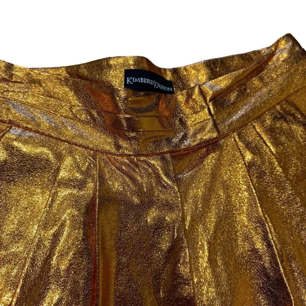 REVOLVE KIMBERLY GOLDSON LIZZIE METALLIC FAUX LEATHER SHORTS IN COPPER